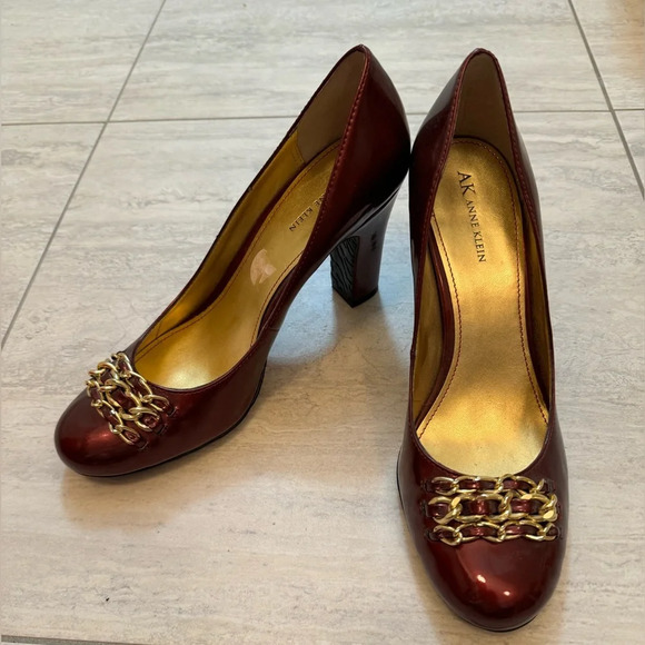 AK Anne Klein Burgundy Pumps Size 10M - Picture 1 of 5